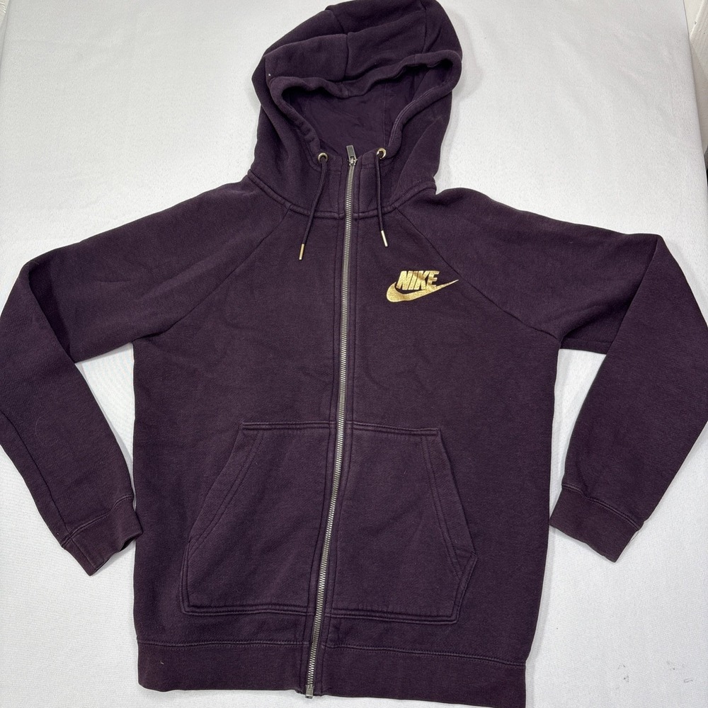 Nike Sportswear Tech Fleece Full Zip Hoodie Woman's Small Purple Zip Pocket